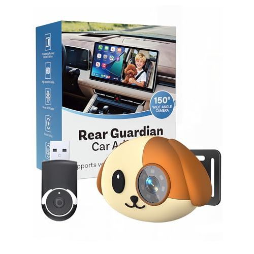 Wireless CarPlay Baby Car Camera Night Vision Split Screen 1080P HD Puppy | Display Baby View on the Original Car Screen, Plug and Play Adapter, Rear Seat Monitor, Cabin Care for Factory Wired CarPlay