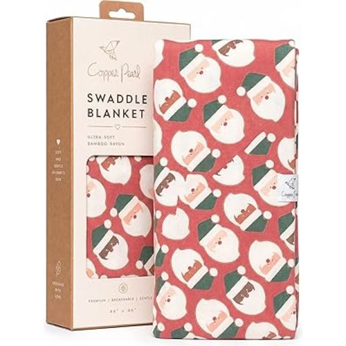 Copper Pearl Swaddle Blankets for Newborns | Soft Stretchy Receiving Blankets for Boys and Girls | Large 46 x 46 Inch Baby Blankets | Lightweight and Breathable Swaddles | Claus