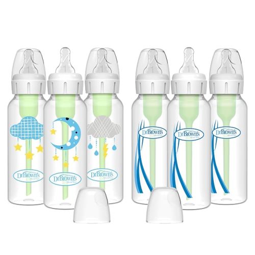 Dr. Brown's Anti-Colic Options+ Narrow Baby Bottles, 8 oz, 6-Pack