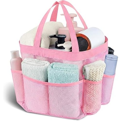 Attmu Mesh Shower Caddy Portable, Quick Dry Hanging Shower Tote Bag for College Dorm Room Essentials, Large Capacity Caddy Dorm for Bathroom Gym Swimming