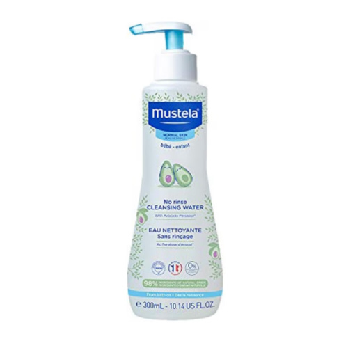 Mustela Baby Cleansing Water - No-Rinse Micellar Water - with Natural Avocado & Aloe Vera - for Baby's Face, Body & Diaper - 1 or 2-Pack - Various Sizes
