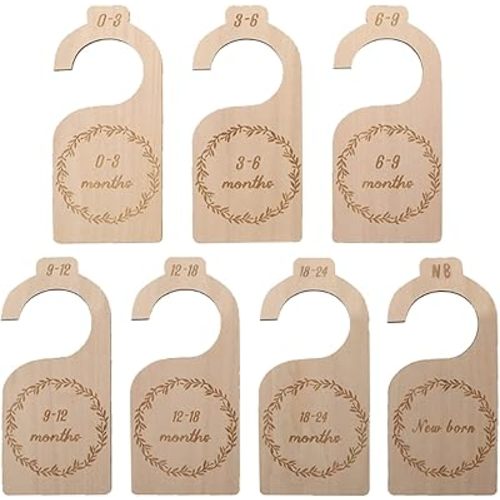 Baby Closet Size Divider, Wooden Infant Closet Organizers Hanging Closet Dividers By Month, Home Nursery Newborn Wardrobe Divider, Kids Clothes Divider to Arrange Clothes with Separator by Age