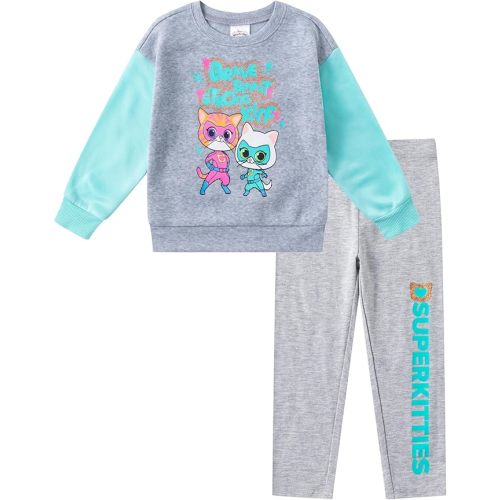 Disney Super Kitties Girls Fleece Sweatshirt and Legging Pants Set for Toddler and Big Kids