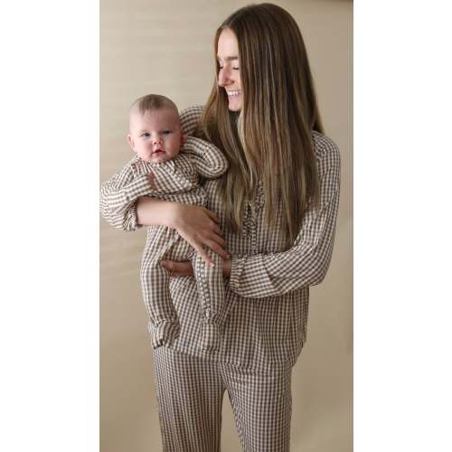 Women’s Bamboo PJ Lounge Set (Gingham) – Luli & Sage – Bamboo Pajamas for Moms & Littles