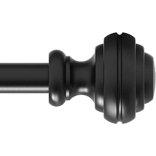 Curtain Rods for Windows 48-84 inch,3/4 inch Heavy Duty Adjustable Decorative Curtain Rod with Modern Finials,Window Rods for Bedroom, Living Room,Patio and Kitchen