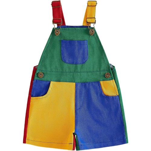 Toddler Kids Baby Girl Boy Contrast Color Overalls Shorts Clothes