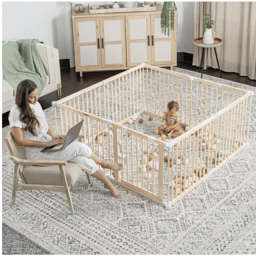 Natural Timber Baby Playpen