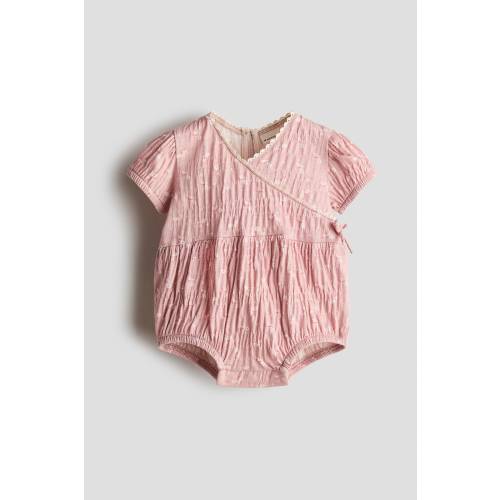 COTTON ROMPER SUIT WITH WRAPOVER DETAIL