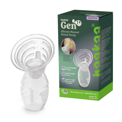 Haakaa Gen.1+ Silicone Manual Breast Pump + SpillGUARD Insert 4oz/100ml