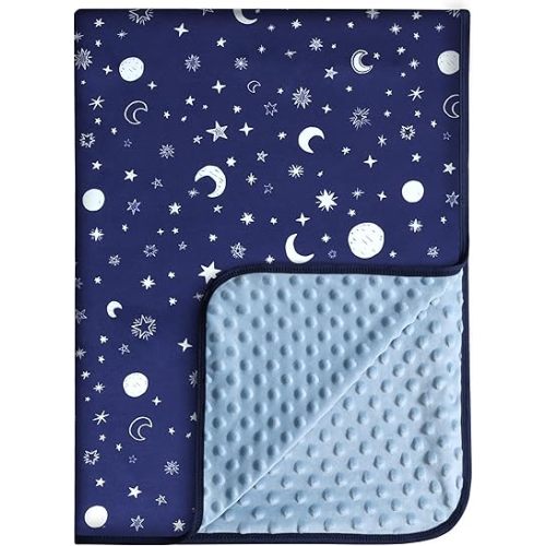 Baby Blankets for Boys or Girls, Super Soft Nursery Crib Blanket, Newborn Blanket with Double Layer, Dotted Backing, Lightweight Baby Crib Blanket, 30 * 40 inche (Starry Sky)