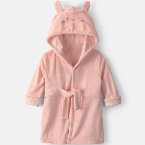 Baby Girl Bunny Terry Robe - Pink | Carter’s Oshkosh Canada