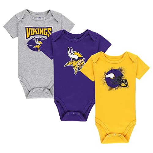 Outerstuff NFL Newborn Infants Game On 3 Piece Primary Logo Creeper Bodysuit Romper Set