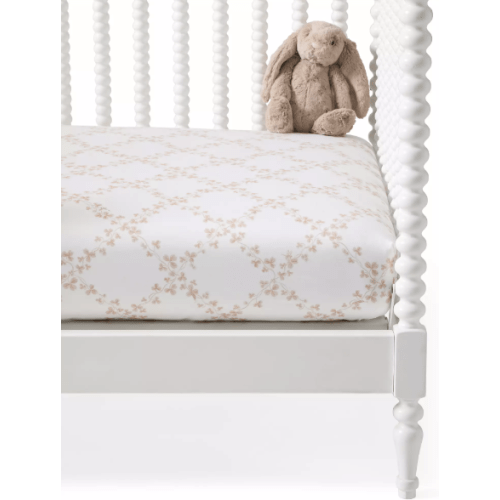 Clover Crib Sheet - Pink sand