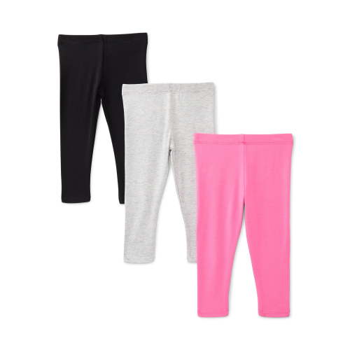 Wonder Nation Baby Girls Solid Leggings, 3-Pack, Sizes 0-24 Months