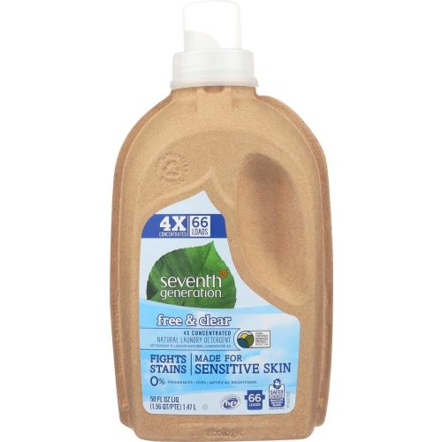 Seventh Generation Liquid Laundry Detergent, Free and Clear, 50 Fl Oz