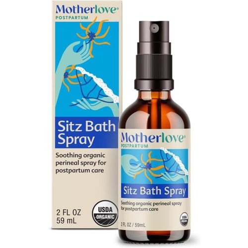 Motherlove Sitz Bath Spray (2 oz) Sitz Bath for Postpartum Care—Herbal Perineal Spray w/Witch Hazel—USDA Organic, Vegan, & Cruelty Free