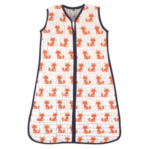 Hudson Baby Infant Boys Muslin Cotton Sleeveless Wearable Sleeping Bag, Sack, Blanket, Foxes, 0-6 Months