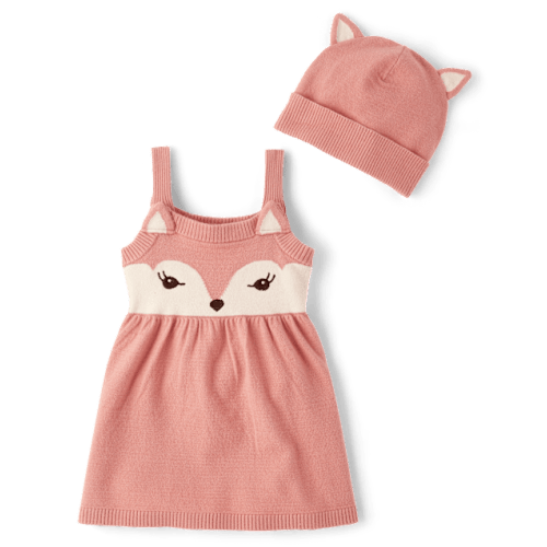 Girls Fox Sweater Jumper 2-Piece Outfit Set - Homegrown by Gymboree - Pink