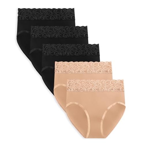 Kindred Bravely High Waisted Postpartum and Maternity Underwear | Soft stretchy 5 pack with high rise full coverage fit and wide waistband. Hospital bag essential better than mesh panties