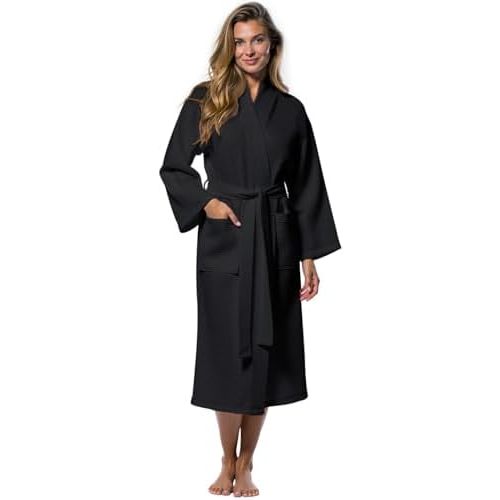 Turquaz Lightweight Full-Length Robes For Women Waffle Kimono Bathrobe - Soft, Fast-Drying, Long-Lasting Cotton Blend Unisex