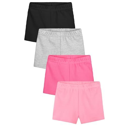 Resinta 4 Pack Baby and Toddler Girls' Cotton Bike Shorts Solid Cotton Bike Shorts Soft Pull-On Safety Shorts for Daily Wear