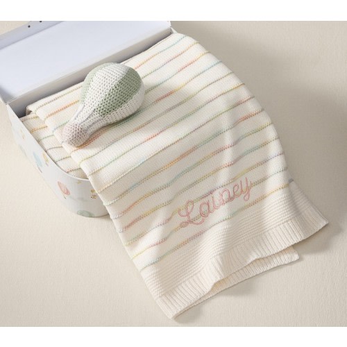 Hot Air Balloon Baby Blanket & Rattle Giftset