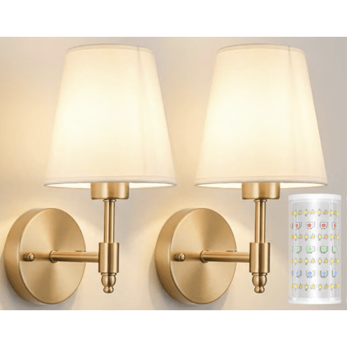 Battery Operated Wall Sconce, Peel and Stick Sconces Set of 2