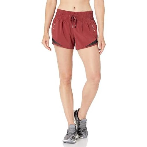 Amazon Essentials Women's Regular-Fit Athletic Ruched Waistband Woven Running Shorts