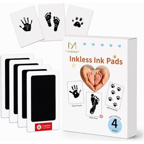 4 Pack Inkless Hand Footprint Kit 0-6Month Baby Hand Footprint Kit Inkless
