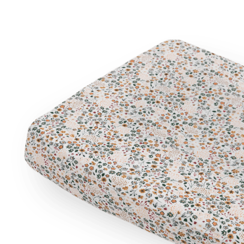 Cotton Muslin Changing Pad Cover - Pressed Petals