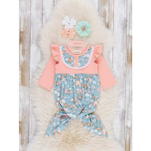 Little Wildflower Ruffle Knot Gown