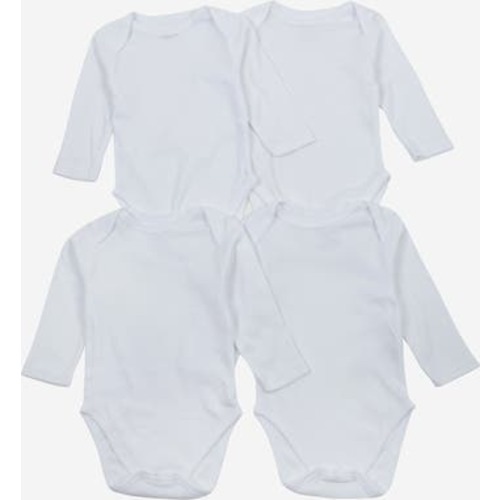 Baby Cotton Bodysuits Undershirts, 4-Pack, 3-6M