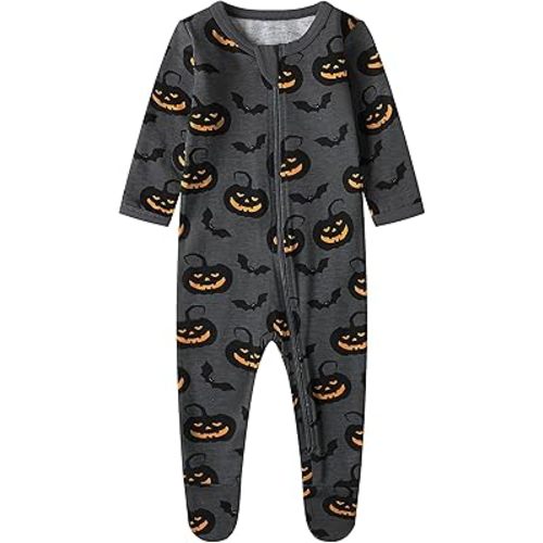 O2 BABY Baby Boys Girls Organic Cotton Zip-Front Sleeper Pajamas, Footed Sleep 'n Play