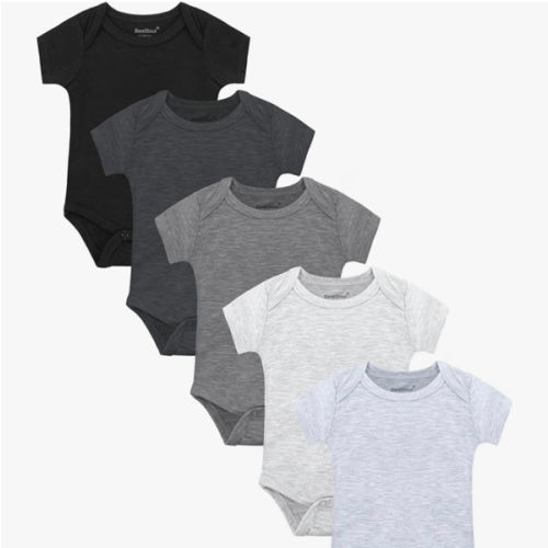 Baby Solid Bodysuit - Short Sleeve Long Sleeve 5-Pack