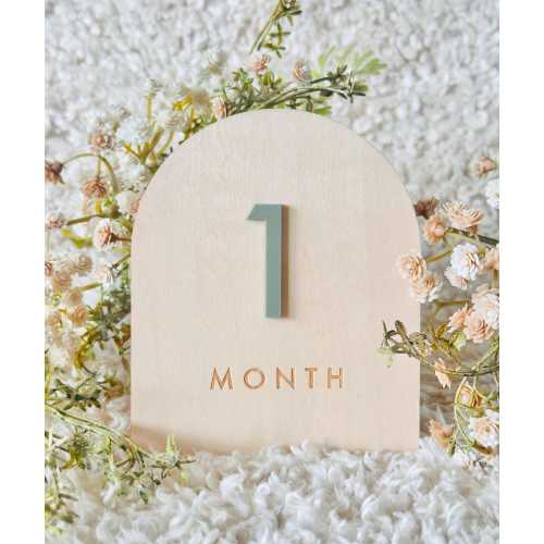 Baby Milestone Wooden Cards Arch Minimal Design