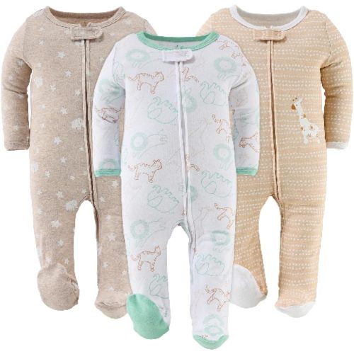 The Peanutshell Baby Sleeper 3 Pack Set - Newborns & Infants 0-9 Months, Newborn Baby Boy & Girl Sleepers - Serene Safari