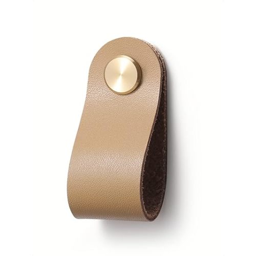 Khaki Leather Drawer Pulls 6 Pack Leather Handles Cabinet knobs for Kitchen Cabinet Drawers Bathroom Dressers…