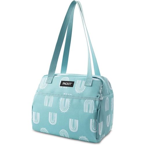 PackIt Freezable Hampton Lunch Bag, Desert Arch, Built with EcoFreeze Technology, Collapsible, Reusable, Zip Closure with Front Pocket and Shoulder Straps, Perfect for Tweens and Adults