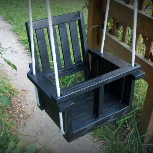 Child Swing Company Mission Wooden Outdoor Chair Swing