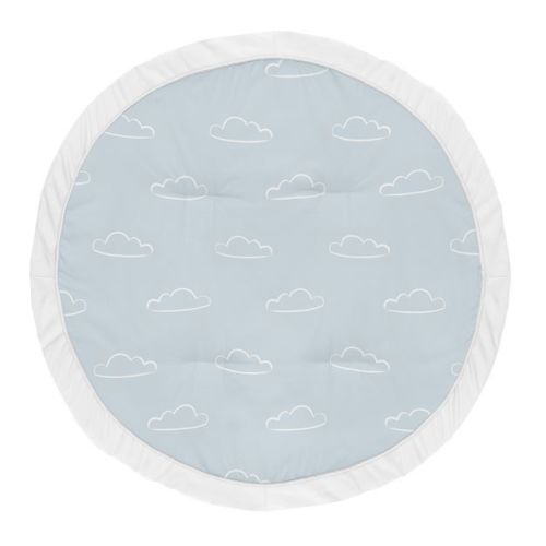 Sweet Jojo Designs Boy Baby Tummy Time Playmat Airplane Blue and White