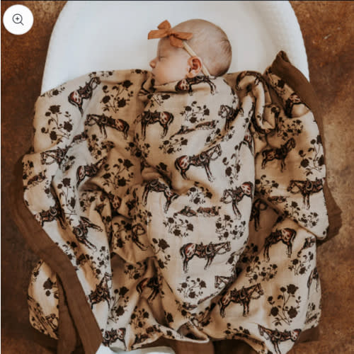 Prairie Rose Bamboo Muslin Blanket – Cowkid Clothing Company