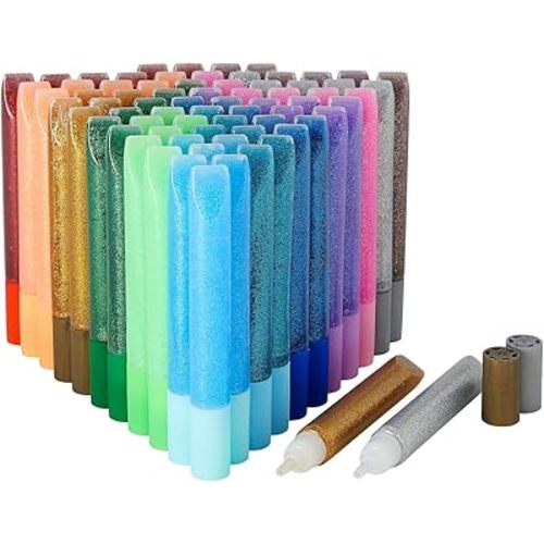 Bright Creations Glitter Glue Pens - Vibrant Rainbow Colors for Crafts, Glitter Adhesive & School Supplies - Bond for Scrapbook Supplies - Pack of 72, 0.35 Oz Each