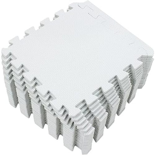 Yostrong 18 Tiles Foam Baby Play Mat EVA White YOC-Ab18S18
Babies Crawling Mat, Interlocking Puzzle, Work Out Mats, for Home Gym, Straight Edges, Rubber Floor, for Playing