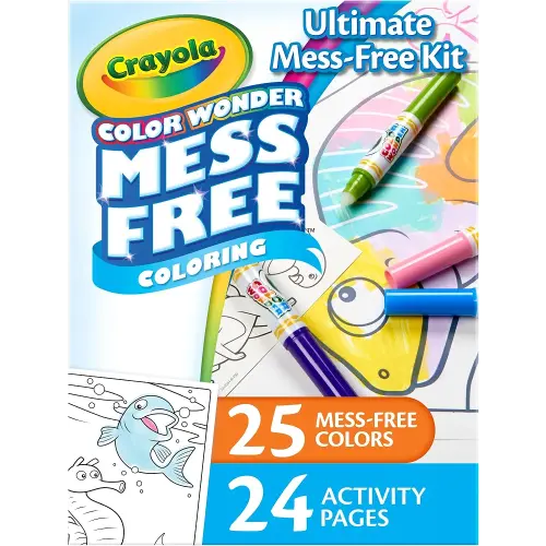 Crayola Color Wonder Mess Free Coloring Kit (50+ Pcs), Toddler Art Set, Mess Free Markers & Coloring Pages, Toddler Travel Activity, Gifts, 3+
