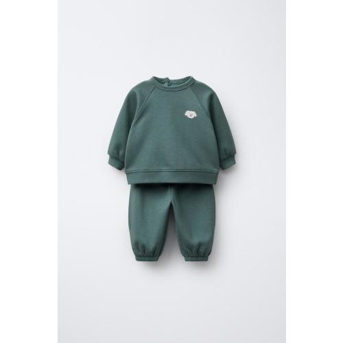 PRINT SWEATSHIRT AND JOGGER SET - Petrol blue | ZARA United States