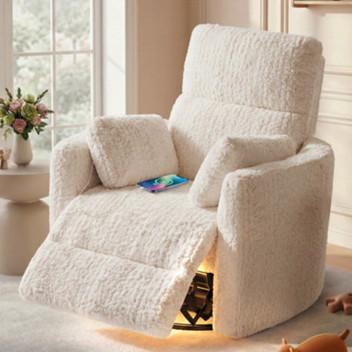 Latitude Run® Power Recliner Chair, Swivel Rocker Recliner Glider With USB & Type C Charging Ports | Wayfair