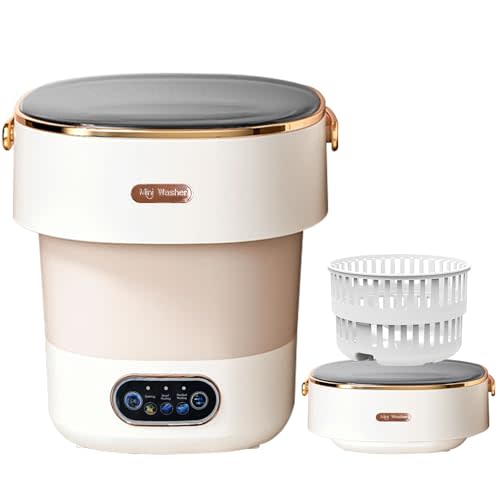 Portable Mini Washing Machine 20L with Spin Basket for Baby & Small Clothes | Foldable design saves space; gentle care for delicates; perfect for apartments, dorms, hotels, travel, RV, camping, and more.