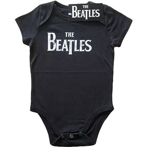 The Beatles Baby Grow Drop T Band Logo Official Black 0 to 24 Months Size Medium (6-9 Months)