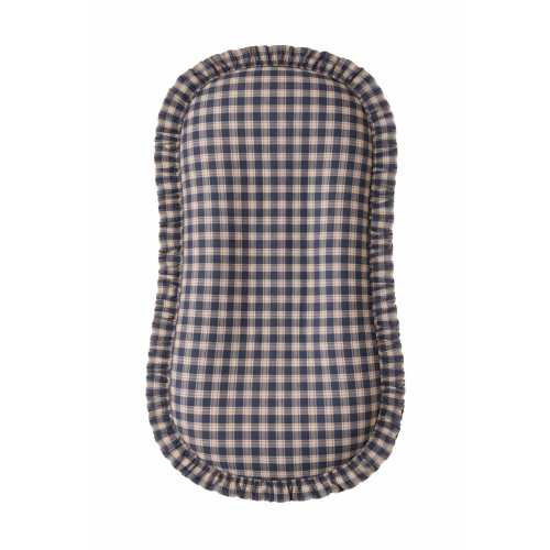 Blue Plaid Ruffle Lounger Cover - Zipper Closure Classic Lounger Cover - Baby Lounger Cover 100% Cotton Fabric - Washable lounger cover