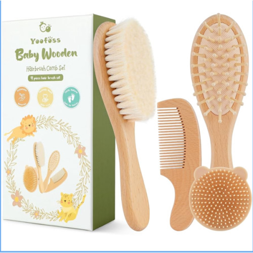 Yoofoss 4 Piece Baby Brush and Comb Set